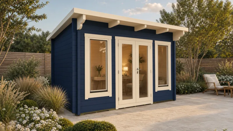 Gray Log Cabin | 44 or 68mm Logs | 4.0 x 3.0m | Standard Range Gray Log Cabin | 44 or 68mm Logs | 4.0 x 3.0m | Standard Range