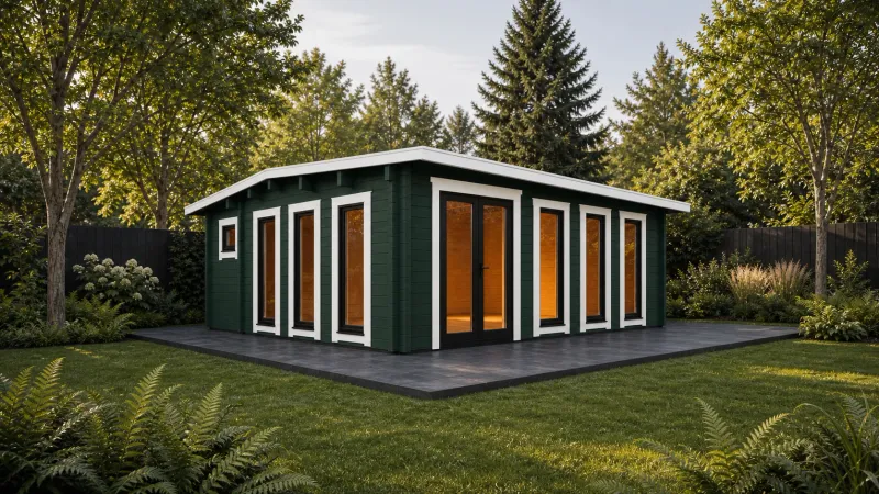 Fleetwood Log Cabin | 68mm Logs | 5.0 x 5.0m Fleetwood Log Cabin | 68mm Logs | 5.0 x 5.0m