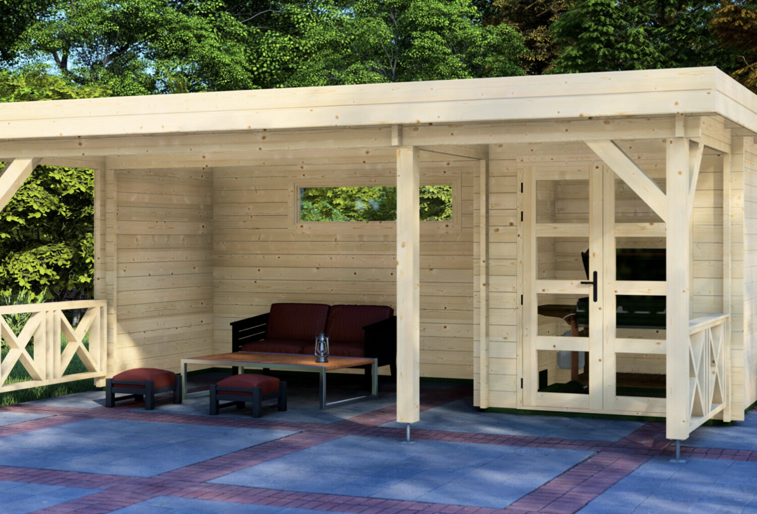 Joyce Log Cabin | 44 or 68mm Logs | 5.95 x 4.0m | Standard Range Joyce Log Cabin