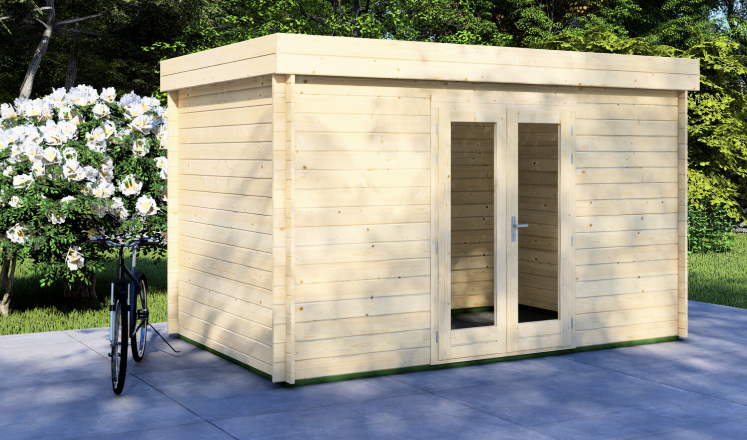 side view of harris log cabin 