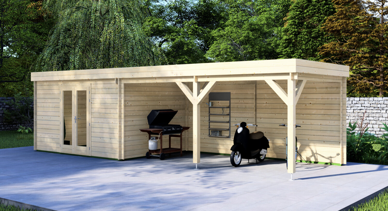 Gomez Log Cabin | 44 or 68mm Logs | 4.0 x 2.95m +can 5.0 x 2.95m | Standard Range gomez log cabin