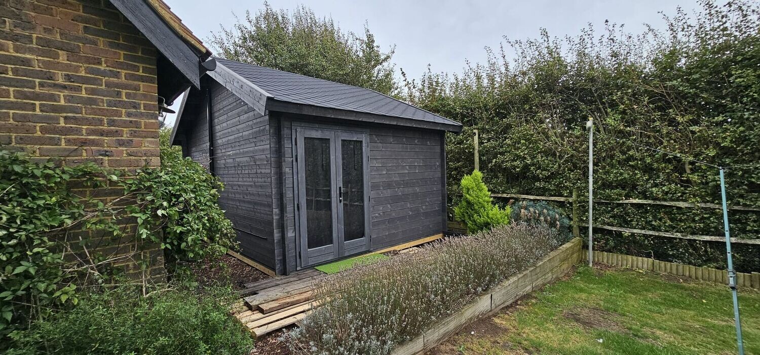 The Gimme Log Cabin | 5.0 x 3.6m (Internal) - Golf Simulator Log Cabin | 44mm or 68mm Thick Logs | BESPOKE The Gimme Log Cabin | 5.0 x 3.6m (Internal) - Golf Simulator Log Cabin | 44mm or 68mm Thick Logs | BESPOKE