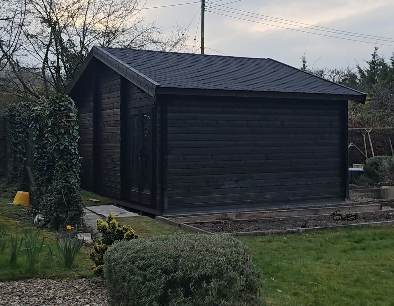 The Hive Log Cabin | 5.8 x 4.4m (Internal) - Golf Simulator Log Cabin | 44mm or 68mm Thick Logs | BESPOKE The Hive Log Cabin | 5.8 x 4.4m (Internal) - Golf Simulator Log Cabin | 44mm or 68mm Thick Logs | BESPOKE