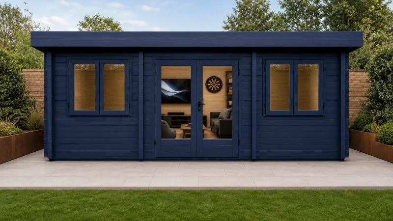 The London Log Cabin | 68mm | 6.1 x 3.1m | Bespoke Range The London Log Cabin | 68mm | 6.1 x 3.1m | Bespoke Range