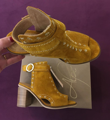 Butterscotch Suede Open Toe Boot Butterscotch Suede Open Toe Boot