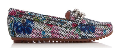 Einer Floral Chain Jewel Trim Flat Moccasin Einer Floral Chain Jewel Trim Flat Moccasin