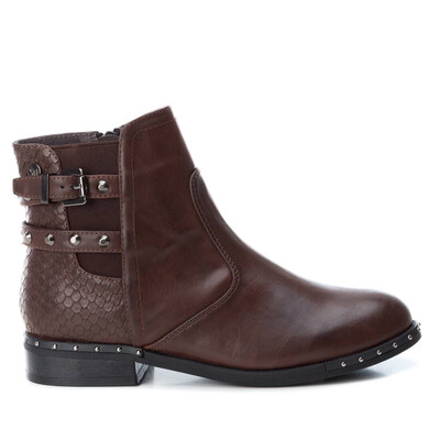 Brown Ankle Boot With Buckle Strap