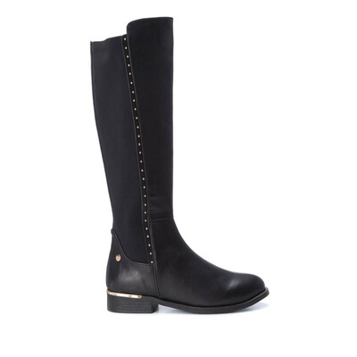 Black Knee High Boot With Studding Black Knee High Boot With Studding