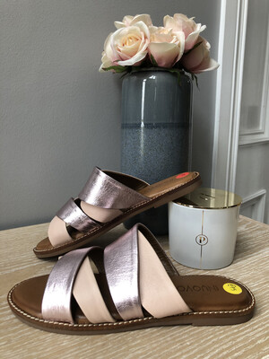 Blush Pink & Lavender Leather Sandal Blush Pink & Lavender Leather Sandal