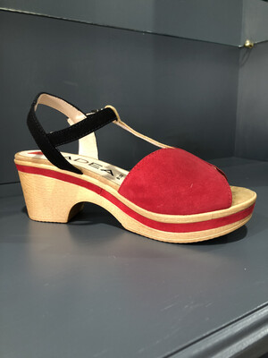 Tristan Red & Black Suede Slingback Sandal Tristan Red & Black Suede Slingback Sandal
