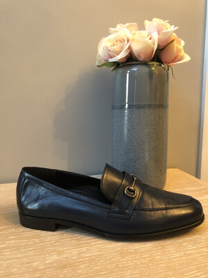 Classic Navy Leather Loafer