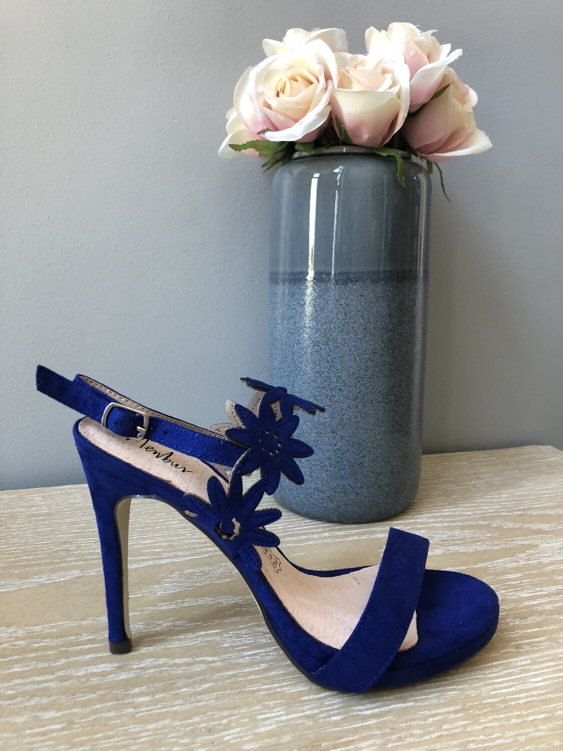 Dazzling Blue Flower Detail Heel
