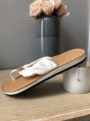 Whisper White Leather Footbed Beach Flip Flop Whisper White Leather Footbed Beach Flip Flop