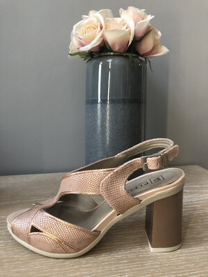 Dusky Pink Metallic Block Heel Slingback Dusky Pink Metallic Block Heel Slingback
