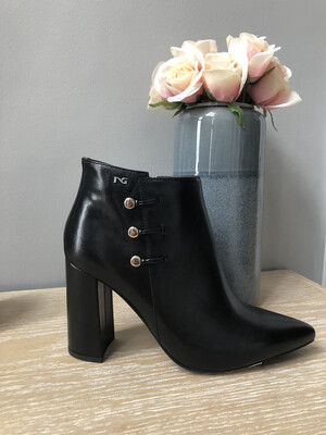 Black High Heel Leather Shootie Black High Heel Leather Shootie