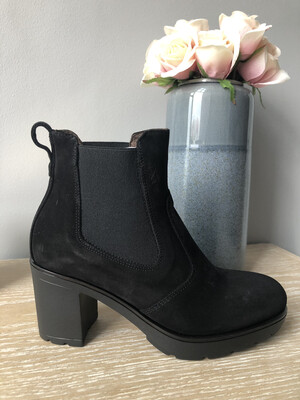 Black Suede Elasticated Ankle Boot Black Suede Elasticated Ankle Boot
