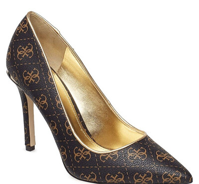 Bellam Brown & Gold Logo Court Shoe Bellam Brown & Gold Logo Court Shoe