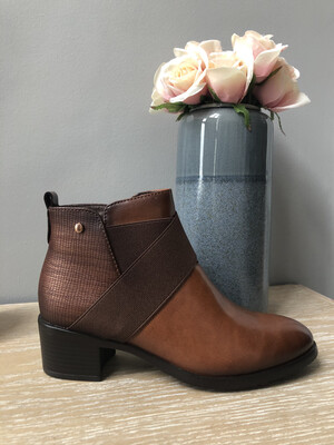 Cori Tan Ankle Boot With Kriss Kross Detail Cori Tan Ankle Boot With Kriss Kross Detail