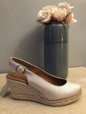 Metallic Gold Peep Toe Wedge Espadrille 1616 Metallic Gold Peep Toe Wedge Espadrille 1616