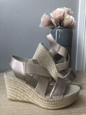 Gold Leather Metallic Espadrille Sandal Gold Leather Metallic Espadrille Sandal