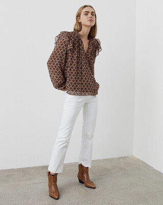 S203201 Rosy Camel Anne Blouse