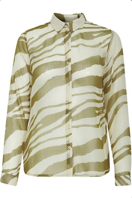 Forest Green And Cream Print Blouse Forest Green And Cream Print Blouse