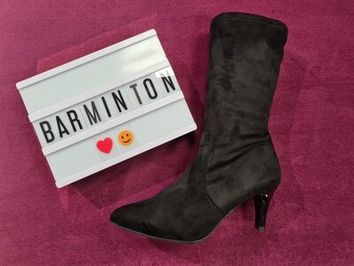 Calf Length Black Suede Sock Boot Calf Length Black Suede Sock Boot