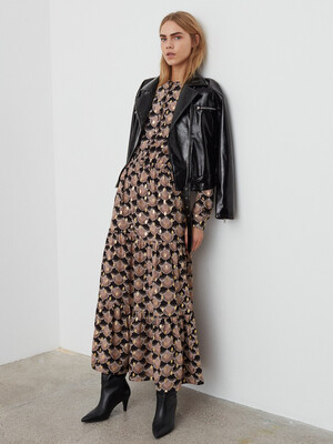 Sofie Black Pink And Gold Ankle Length Dress Sofie Black Pink And Gold Ankle Length Dress