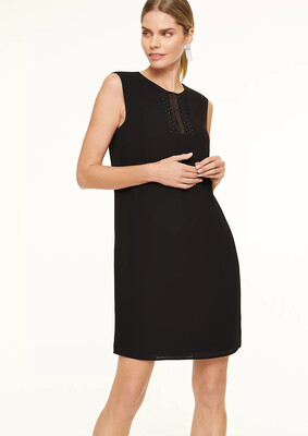 Black Chiffon Dress With Dimonte Detail Black Chiffon Dress With Dimonte Detail