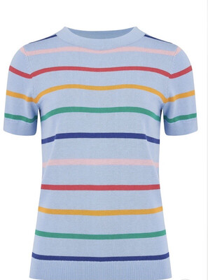 Anoki Knitted Tee - Light Blue, Daytripper Stripes Anoki Knitted Tee - Light Blue, Daytripper Stripes