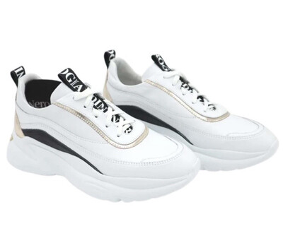 White Sporty Trainer with Nero Giardini Branding White Sporty Trainer with Nero Giardini Branding
