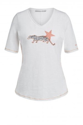 Cloud Dancer T-Shirt With Leopard Cloud Dancer T-Shirt With Leopard