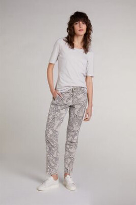 Camel Grey Stretch Trousers With Animal Print Camel Grey Stretch Trousers With Animal Print