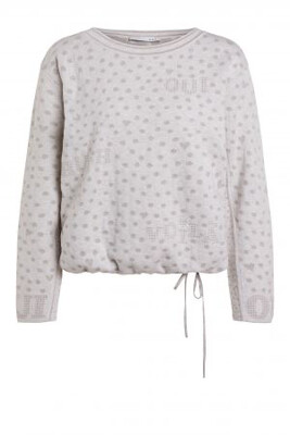 Off White & Silver Polka Dot Cotton Knit Off White & Silver Polka Dot Cotton Knit