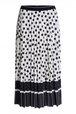 Pleated Love Skirt Off White & Black Polka Dot Pleated Love Skirt Off White & Black Polka Dot