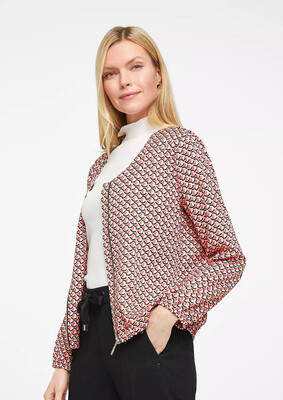 Bomber Jacket With Red Multi Print Bomber Jacket With Red Multi Print