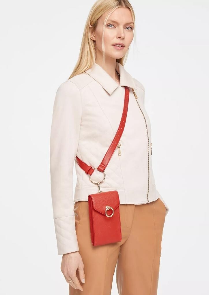 Red Faux Leather Cross Over Bag 