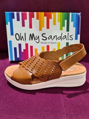 Tan Leather Kris Kross Velcro Fastening Sandal Tan Leather Kris Kross Velcro Fastening Sandal