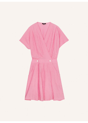 Pink Tone On Tone Stripe Short Dress Pink Tone On Tone Stripe Short Dress