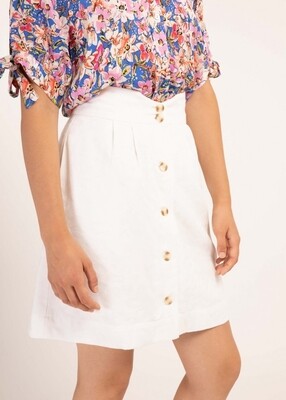 High Waisted Cotton Button Through Skirt High Waisted Cotton Button Through Skirt