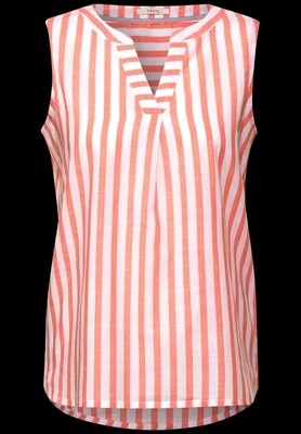 Coral & Cream Stripe Sleeveless V Neck Top Coral & Cream Stripe Sleeveless V Neck Top