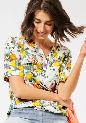 Off White Fruits & Flowers Print Blouse