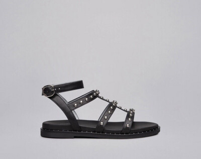 Black Jewel & Stud Leather Sandal Black Jewel & Stud Leather Sandal