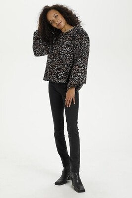 Kaerina Black Animal Print Quilted Jacket Kaerina Black Animal Print Quilted Jacket