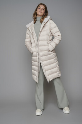 Gaga Sand Padded Coat With Fur Hood Gaga Sand Padded Coat With Fur Hood