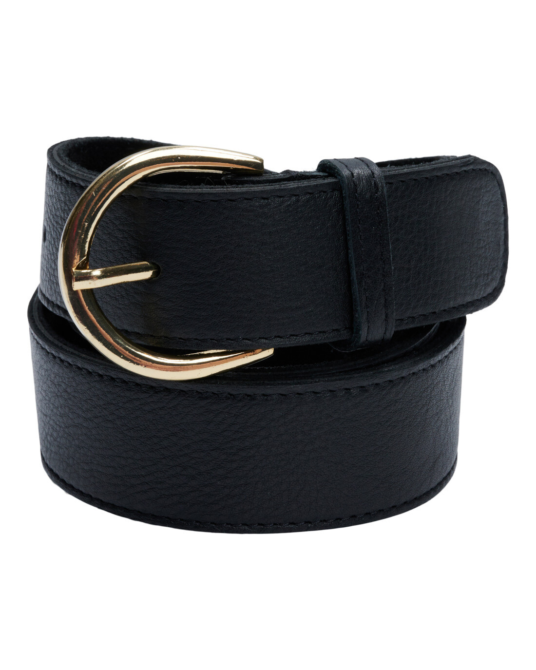 Black & Gold Anni Leather Belt