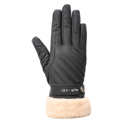Garbine Black Glove With Fur Detail