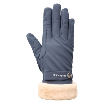 Garbine Navy Glove With Fur Detail