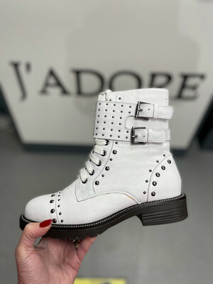White Stud Ankle Boot 38/5