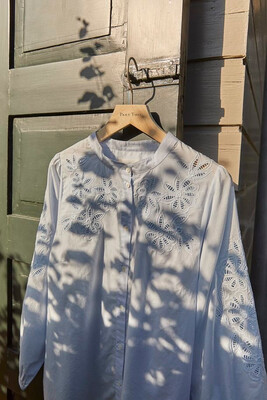 Nete Pale Blue Embroidery Shirt